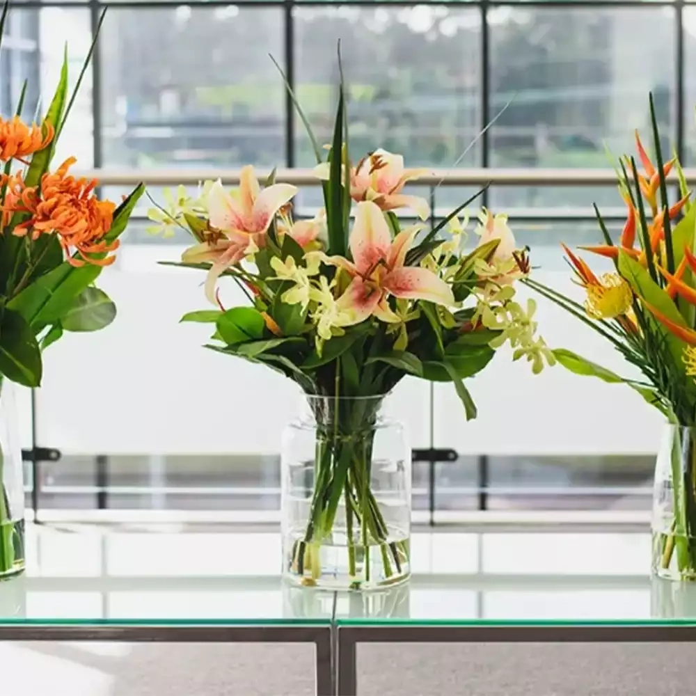 Artificial silk flower arrangements